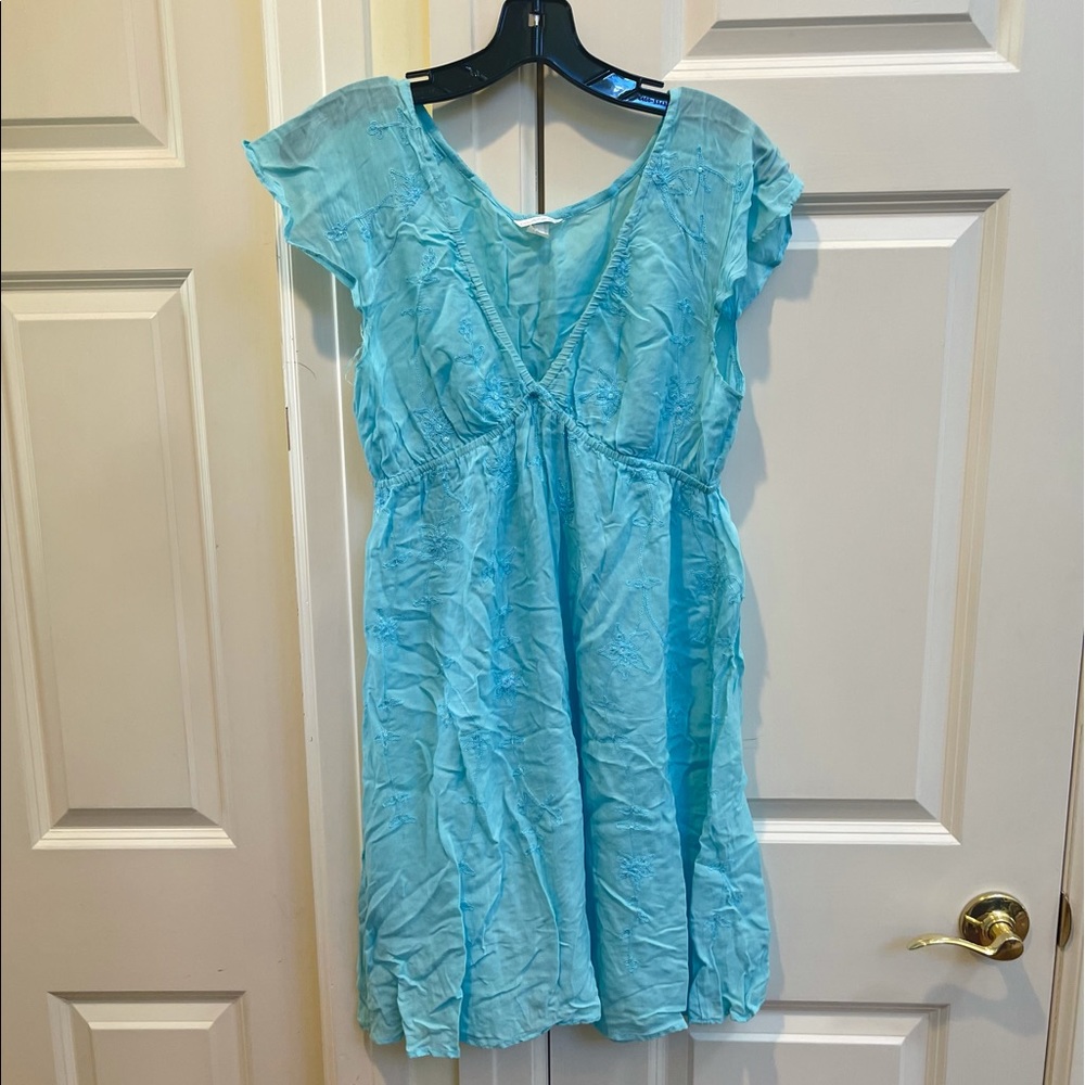 Coolchange Light Blue Flutter Sleeve Sequins CoverUp Gem